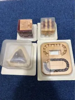 木製パズル 4種セット 知育玩具 立体パズル