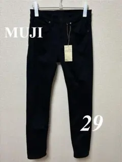 【無印良品】新品同様 ストレッチデニムスリムパンツ W29 黒 完売品のサムネイル
