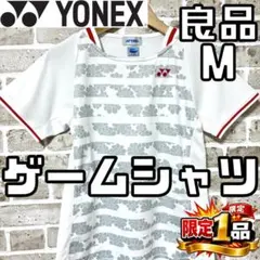【早い者勝ち❣️】ヨネックス レディース 半袖 ゲームシャツ M 総柄 ホワイト