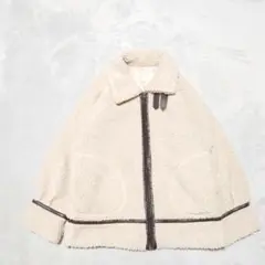 U2-2403　ボアジャケット　パイピング　ゆったり　M