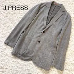 J.PRESS ジェイプレス テーラードジャケット L 千鳥柄　麻　オンワード