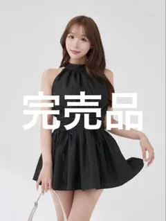 Darich ダーリッチ アメスリギャザーフレアミニワンピース ブラック