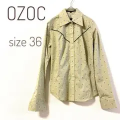 【新品未使用タグ付】OZOC オゾック 小花柄&ドット 長袖シャツ サイズ36のサムネイル