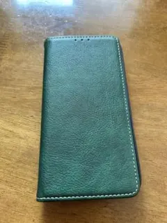 緑色　合皮　手帳型iPhone16ケース
