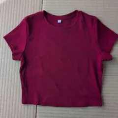 GU　リブクロップドTシャツ　XL