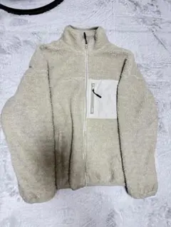 【RUUBON】ハイネック ボアジャケット ナチュラル