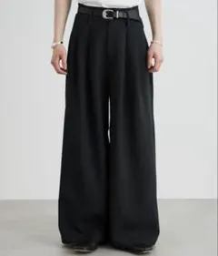 美品 2TUCK WIDE CHINO TROUSERS BLACK サイズ3 - メルカリ