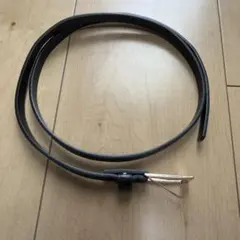 クロコダイル風黒合成皮革ベルト ゴールドバックル　細いベルト