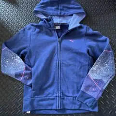 PUMA ネイビー パーカー　アウター　羽織り　150 プーマ　送料無料　フード