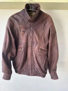 【最終値下げ】90sヴィンテージMcNealラムレザーボンバージャケット裏地総柄