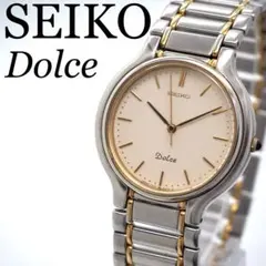 700 稼働 SEIKO ドルチェ メンズ 時計 コンビ シルバー ゴールド