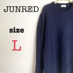 JUNRED ジュンレッド【L】メンズ　長袖ニット　プルオーバー　ブルー系のサムネイル