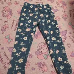 女の子　裏起毛パンツ　110　花柄