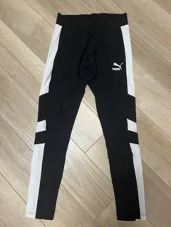 美品　PUMA スリムフィットレギンス 黒/白　L