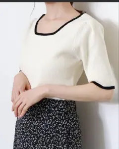 archives スクエアーネックタックスリーブ５分袖プルオーバー アルシーヴ