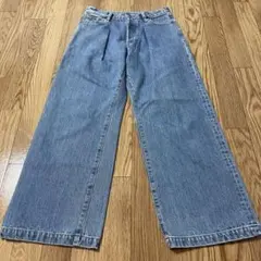 スピックアンドスパン 5 1/2 タックワイドデニムパンツ 28 ボタンフライ⁠のサムネイル