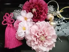 和装振袖袴成人式結婚式卒業式等に髪飾りセット　ピンク