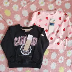 【新品・タグ付き】長袖トレーナー 90 2枚セット いちご柄 カルーセル 秋冬