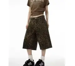 レオパード柄 ハーフパンツ レディース