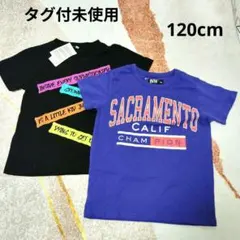 【新品タグ付】Tシャツ　2枚セット　120　青　黒