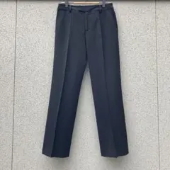 2457【ALPHA CUBIC】スラックスパンツ 毛混合 ブラック