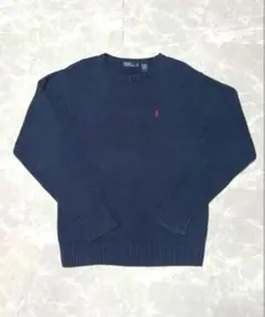 ポロラルフローレン 綿ニット セーター ネイビー メンズ XL