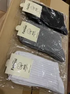 Feinasi リブ編みソックス 3足セット