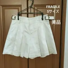 FRAGILEミニキュロットプリーツ　麻混　 アイボリーS