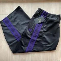 【即日発送・早い者勝ち❗️】NeedlesトラックパンツヒザデルブラックパープルM 美品needles トラックパンツヒザデルブラックパープル