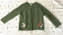 next 刺繍　カーディガン　グリーン　104cm