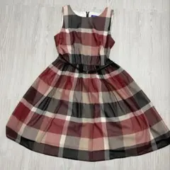 ブルーレーベル クレストブリッジチェック柄のノースリーブワンピース