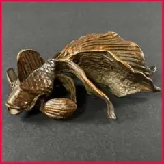 金魚 置物オブジェ金属工芸 刻印あり 和風縁起物生き物ブロンズアンティーク茶道具