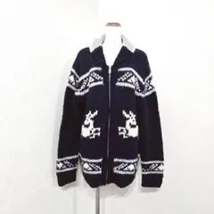 アーバンリサーチ カウチン風ニットカーディガン ノルディック柄 ジップアップ