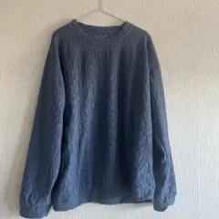 ダークグレー キルティング風 セーター