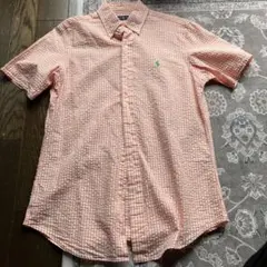 Ralph Lauren 半袖シャツ S オレンジ チェック
