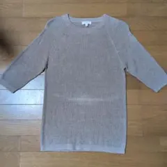 BEAUTY&YOUTH メンズ五分袖ニット Sサイズ ベージュ