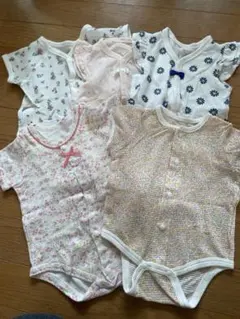 ベビー肌着 5点セット 花柄 ドット柄