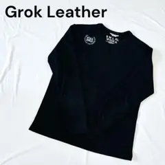グロックレザー ロンT 【M】 ブラック リブ 日本製
