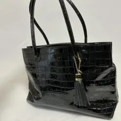 【美品/日本製】DAKS 高級感溢れるクロコ型押し 大容量トートバッグ