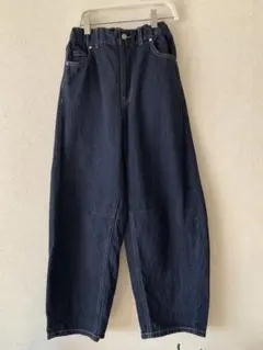 【今期完売！】GU GIRLSバレルレッグジーンズ(ラインストーン) 150