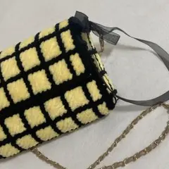 ショルダーバッグ yellow×black ハンドメイド
