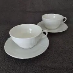 お値下げ！美品】ジノリ カップ＆ソーサー 2客セット ベッキオホワイト