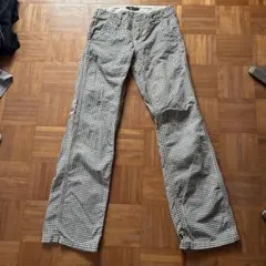 JOHNBULL ジョンブル ブルーギンガムチェック千鳥柄パンツMサイズのサムネイル