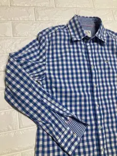 【美品】アーノルドパーマー　ギンガムチェックシャツ 青×白 サイズM