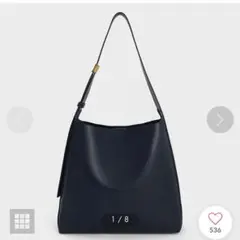 Charles & Keith Edna エドナ トートバッグ （Navy）
