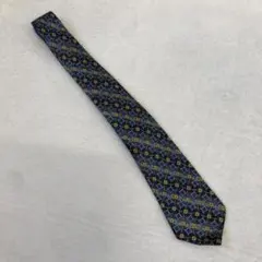 ランバン ネクタイ ネイビー 模様 総柄 シルク LANVIN フランス