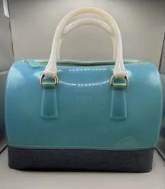 FURLA キャンディバッグ ブルー×ボトムデニム地バージョン