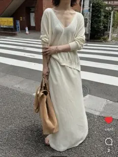 【新品】ETRE TOKYO キュプラIラインスカートのサムネイル