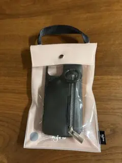 ajew ジッパー付きiPhone15ケース 黒