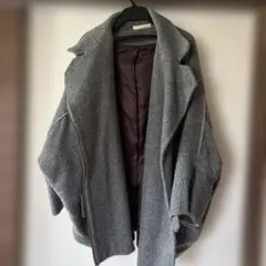 グレー ケープコート オープンフロント